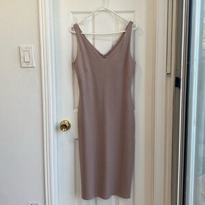 Aritzia Babaton Brodie midi sleeveless dress in fawn blush pink